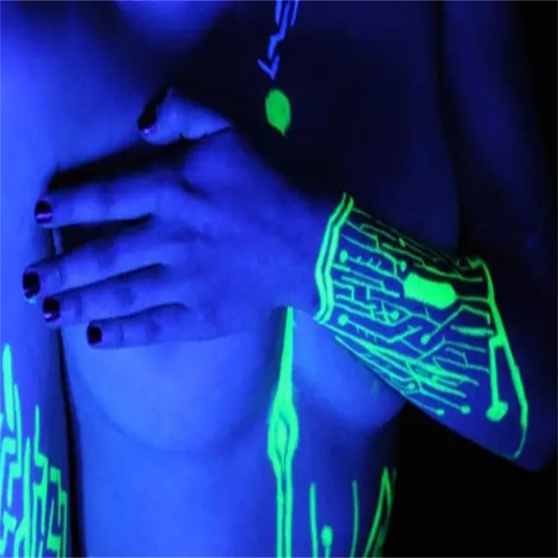 Fluorescent tattoos require special ink