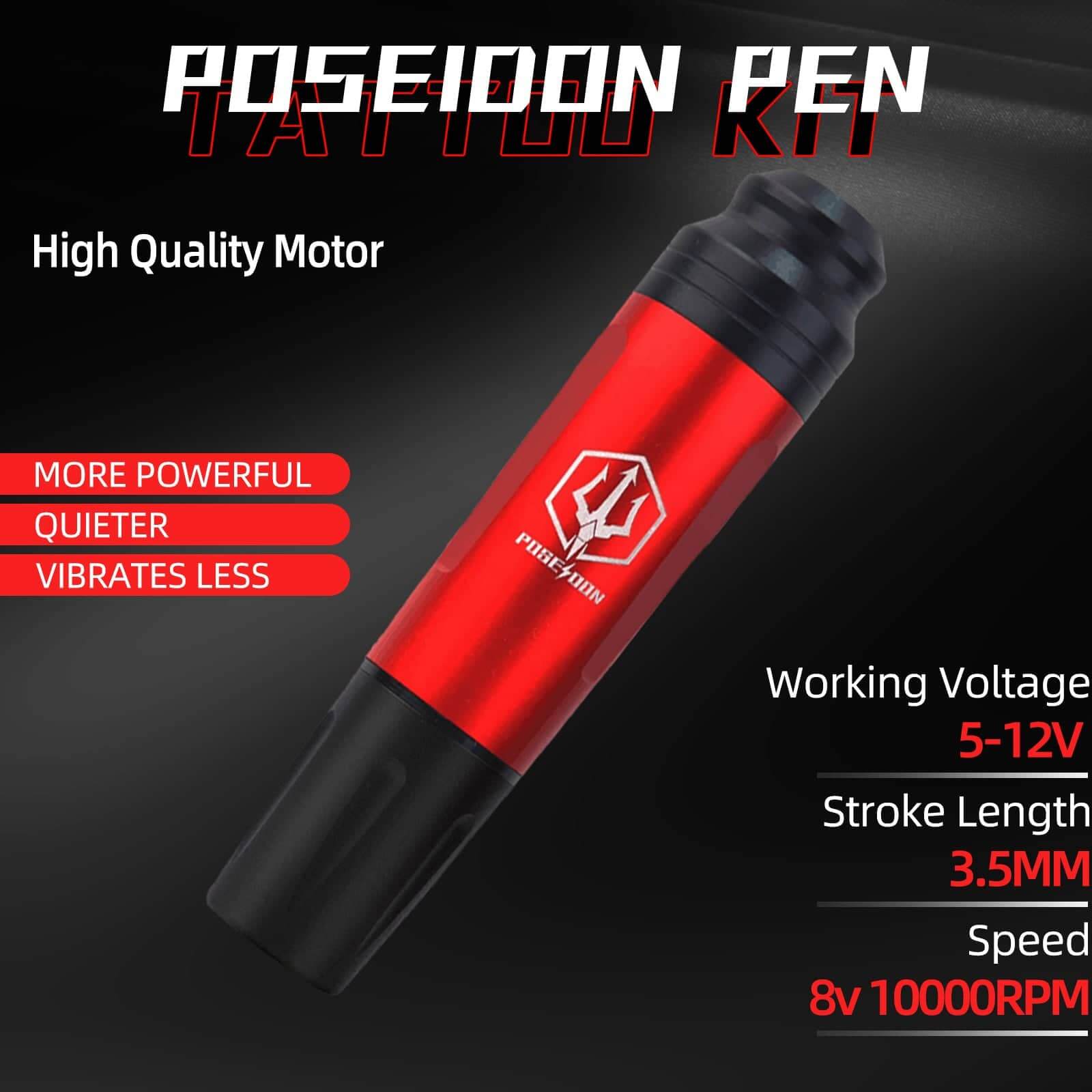 Red EE Dual Control Battery Rotary Tattoo Pen Kit LTZ05 Suitable for Beginners