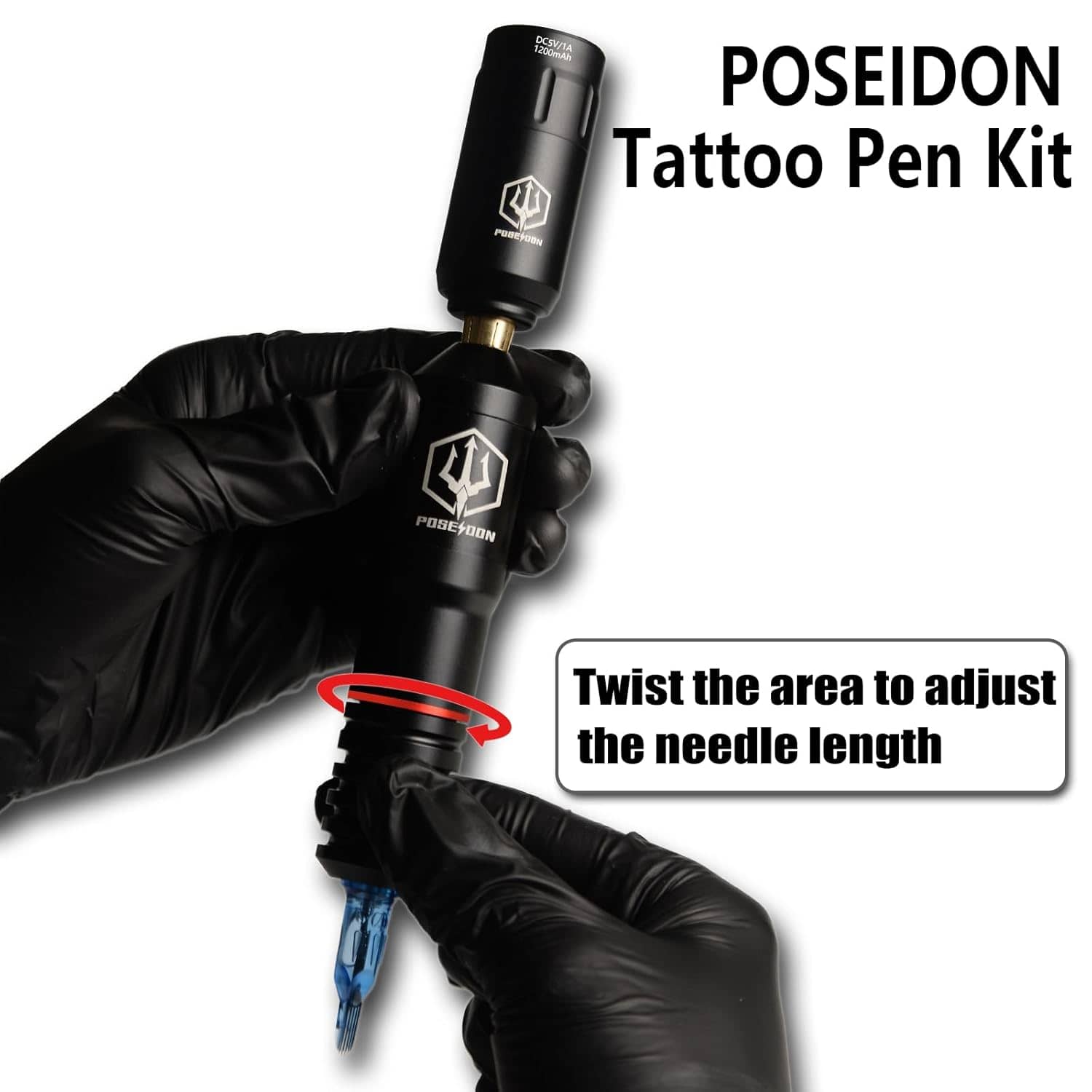 Rotary Tattoo Pen Kit with Tattoo Power Supply and 40 Pieces Tattoo Needles for Beginners (PTK018)