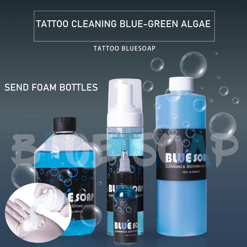 STIGMA 4 oz Tattoo Blue Soap Prep Cleanser with 100ml Squeeze Bottle for Tattoos and Piercings