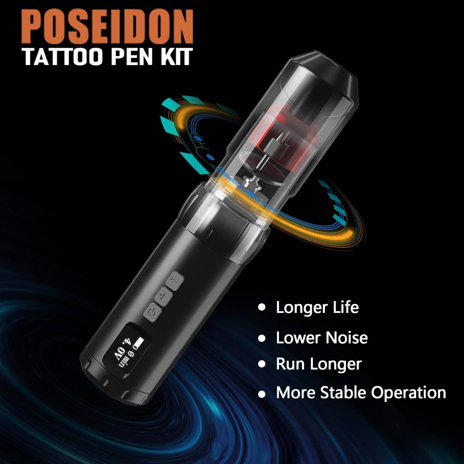 Poseidon V10 Trident Adjustable Tattoo Wireless Pen Machine