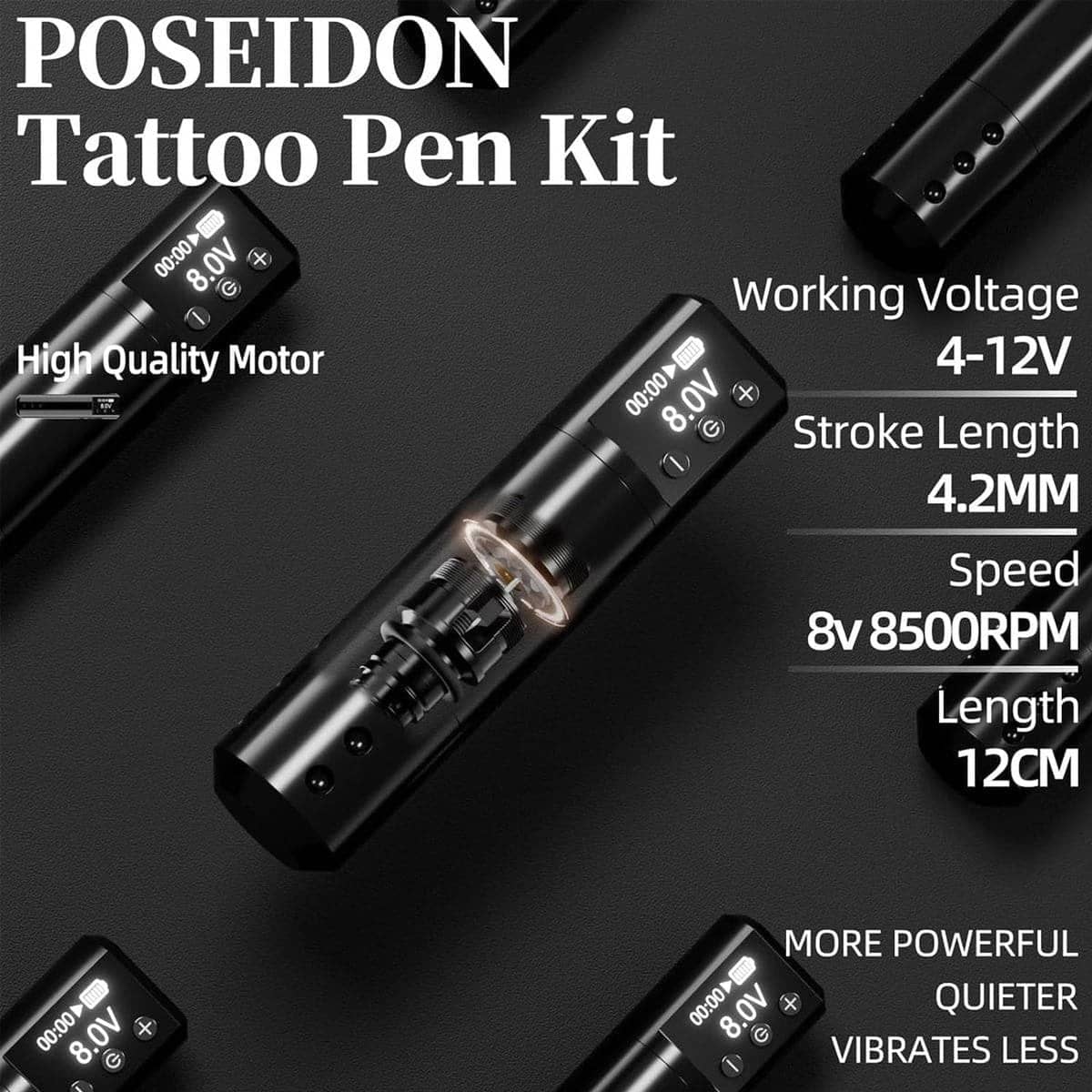 Best Wireless Black Tattoo Pen Kit PTK-HM125