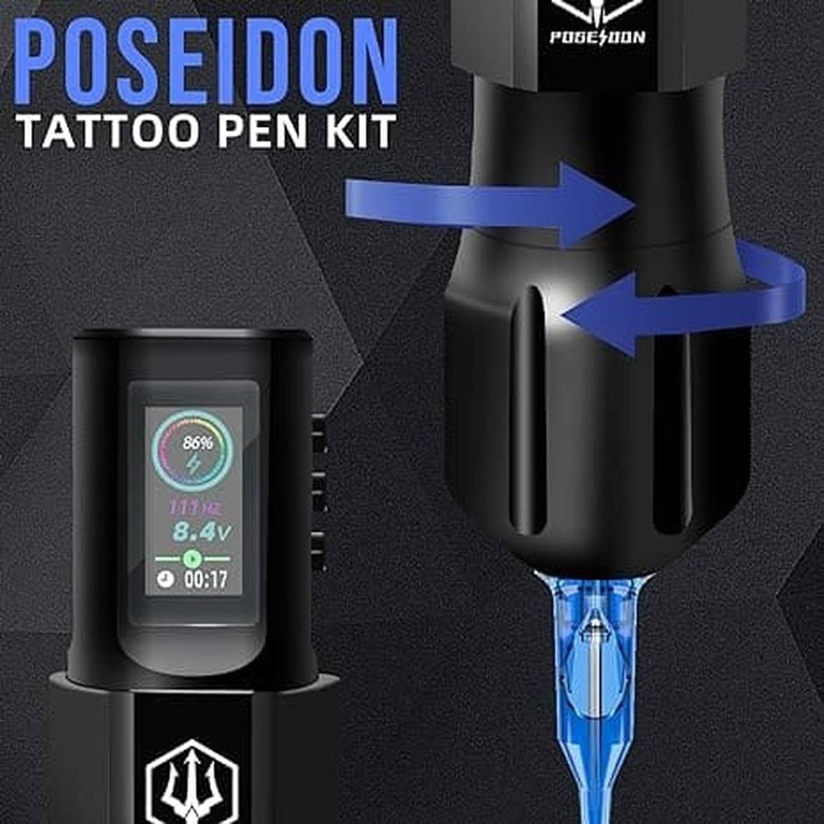 Black LED Wireless Power Tattoo Pen Kit PTK-HM127