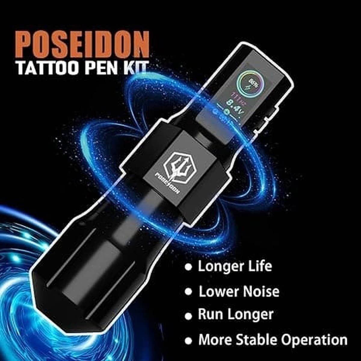 Black LED Wireless Power Tattoo Pen Kit PTK-HM127