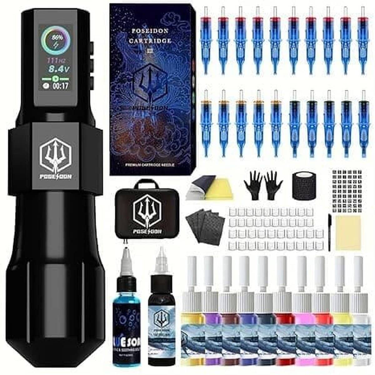 Black LED Wireless Power Tattoo Pen Kit PTK-HM127