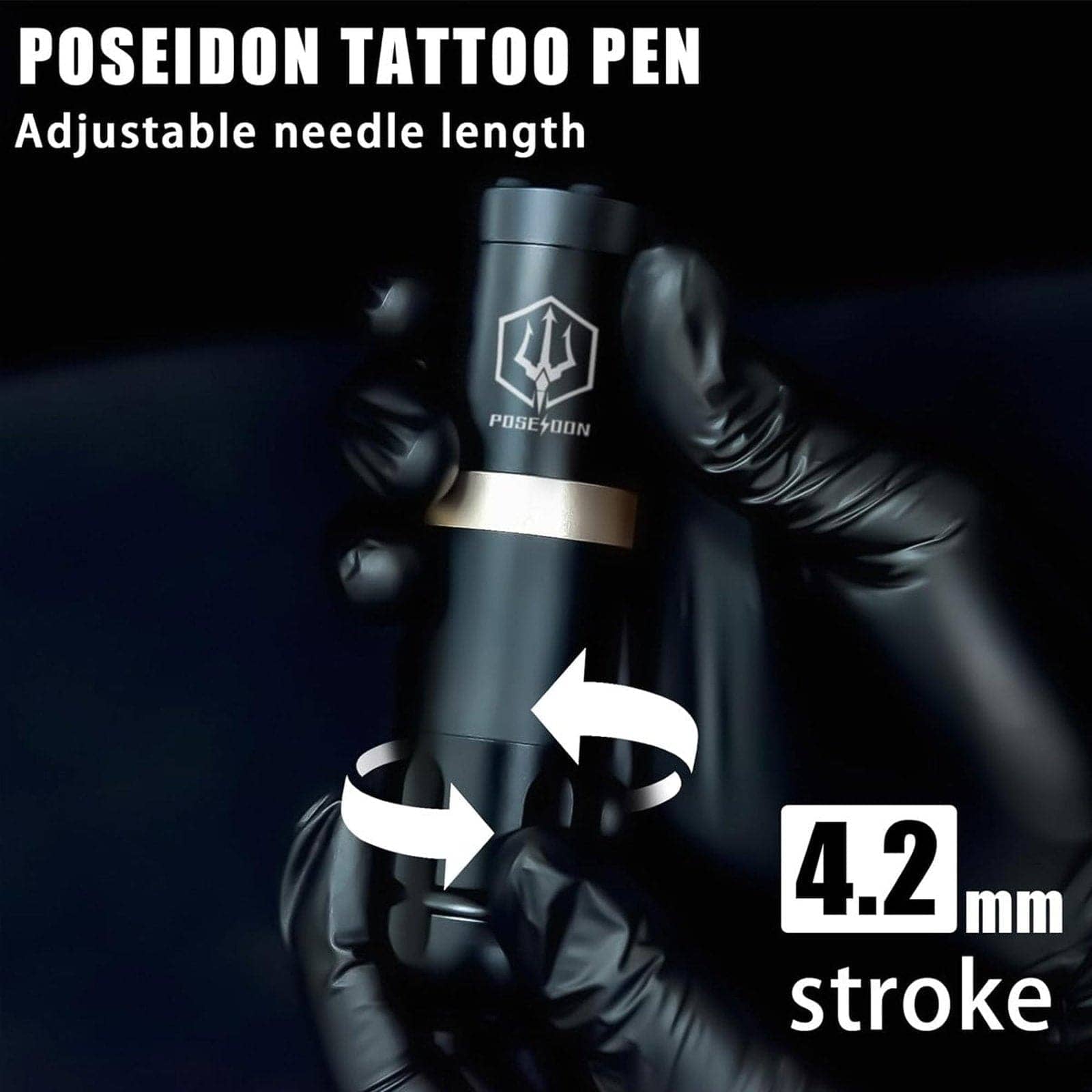 Gold Lightning wireless Dual Battery Rotary Tattoo Pen HM124