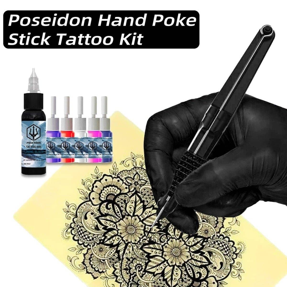 Sterile Hand Poke Tattoo Needle Kit Black SC01