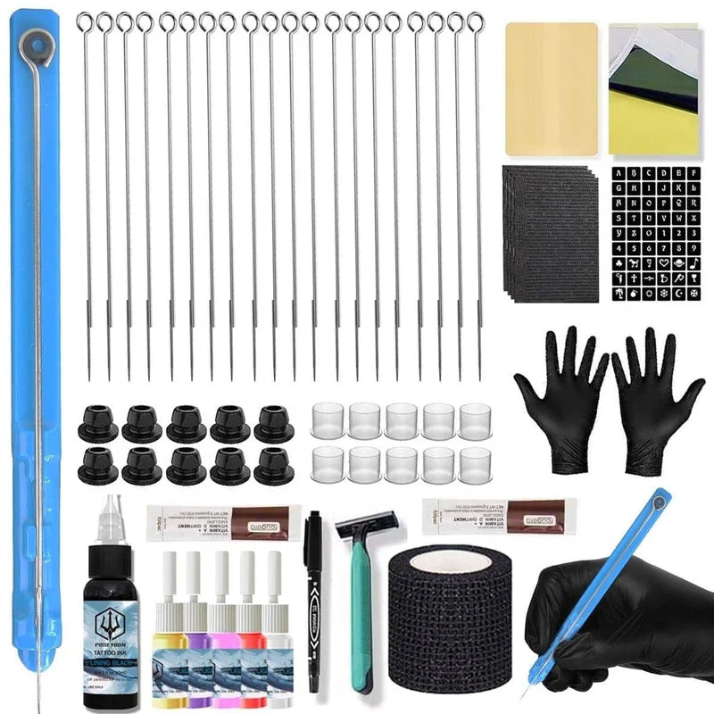 Sterile Hand Poke Tattoo Needle Kit-Manual Tattoo Pen