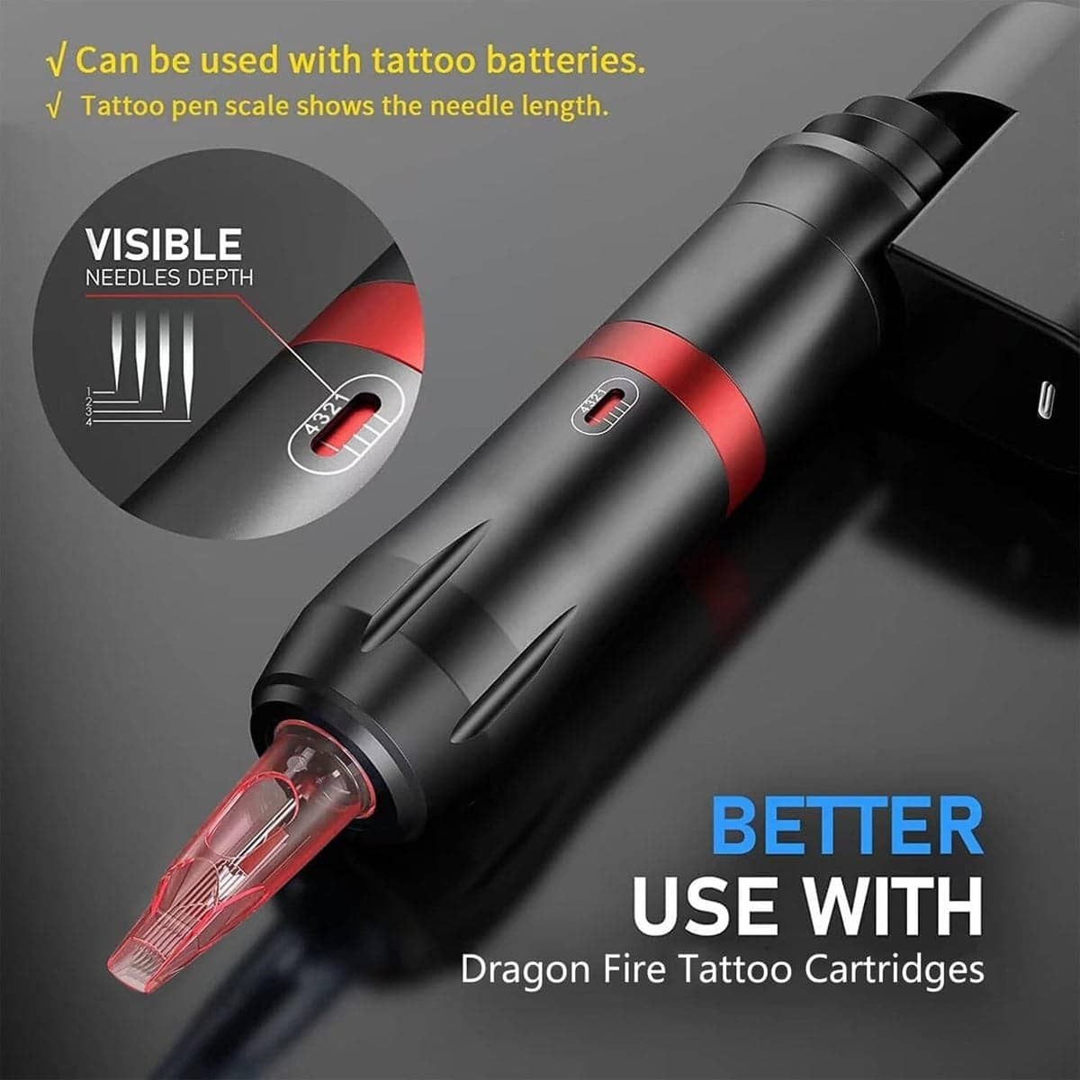 POSEIDON Rocket V6 Tattoo Pen Kit-Black PTK 037