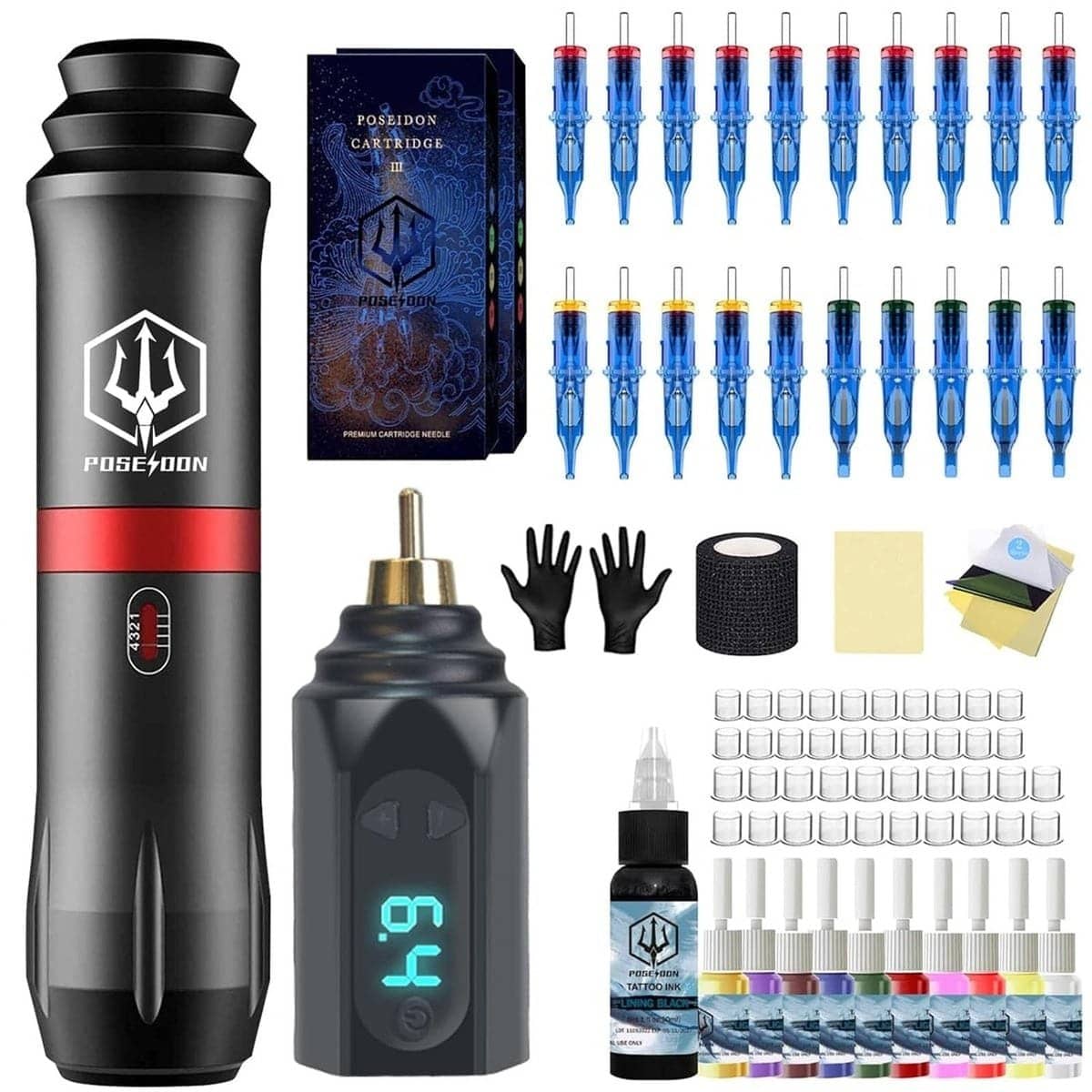 POSEIDON Rocket V6 Tattoo Pen Kit-Black PTK 037