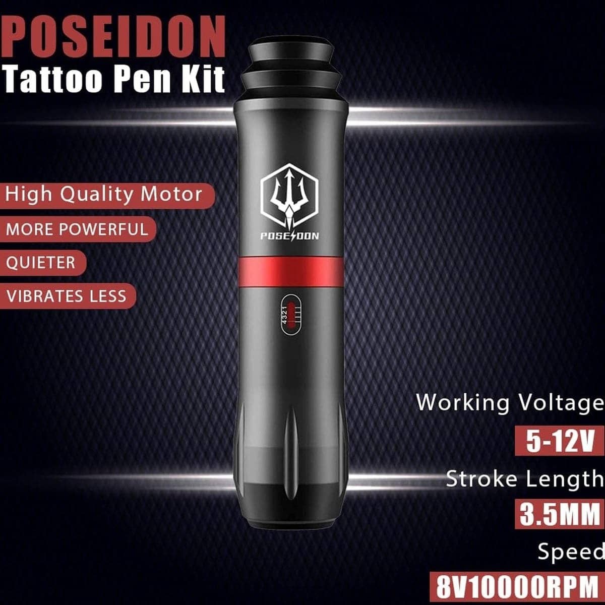 POSEIDON Rocket V6 Tattoo Pen Kit-Black PTK 037