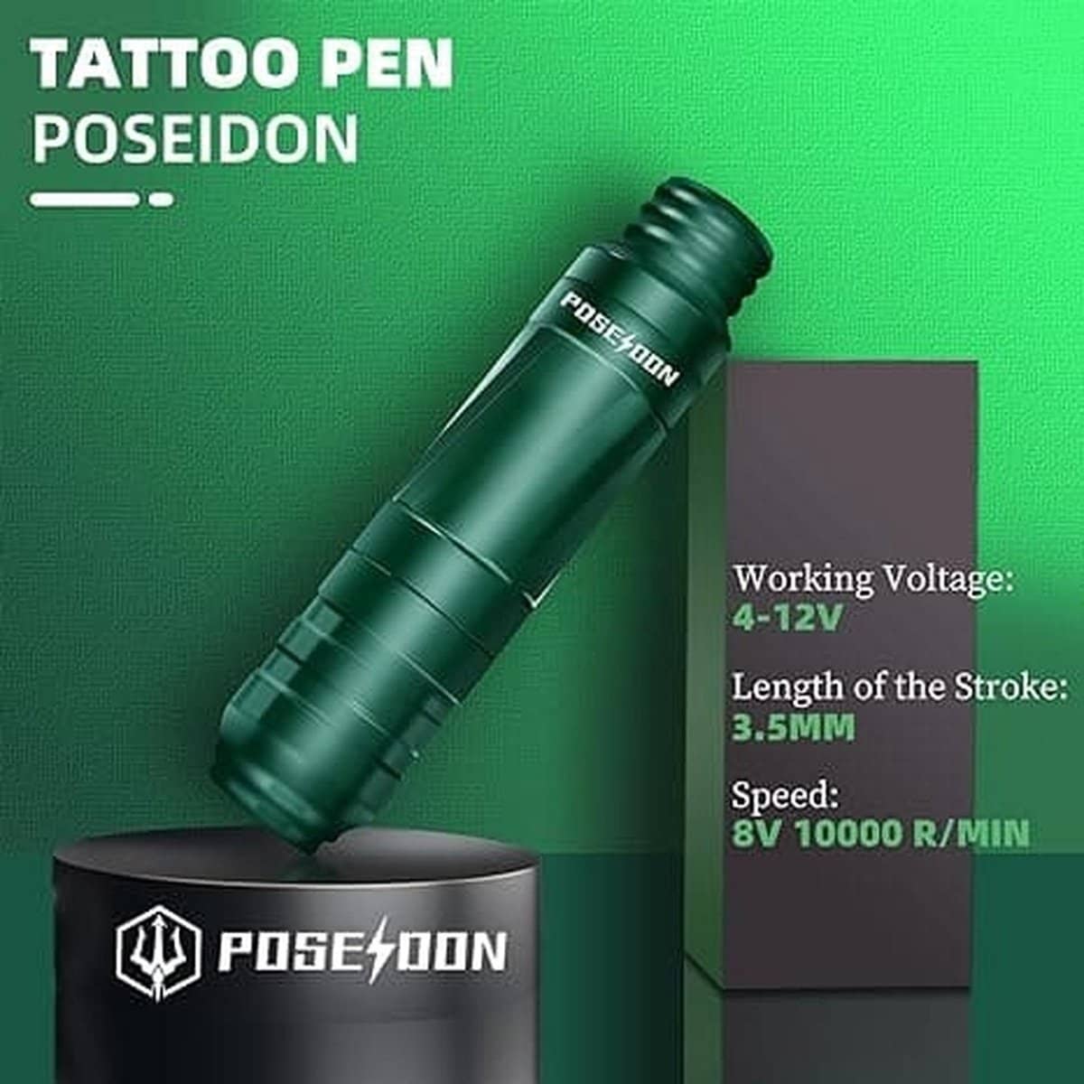 POSEIDON Rotary Green Tattoo Pen Machine Kit LTK-06