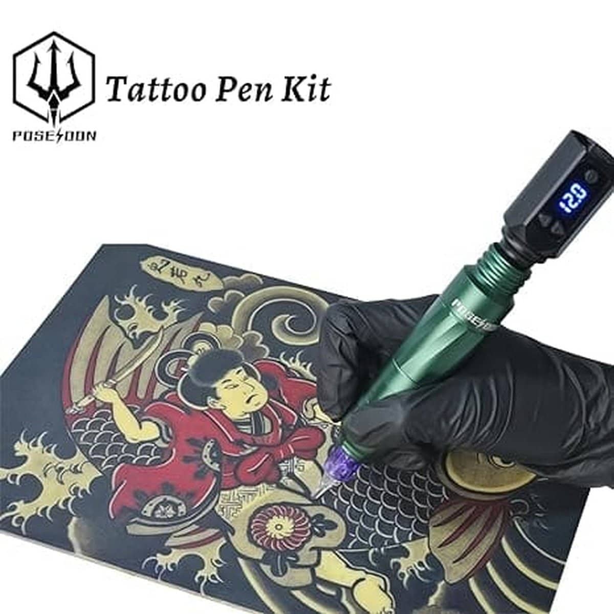 POSEIDON Rotary Green Tattoo Pen Machine Kit LTK-06