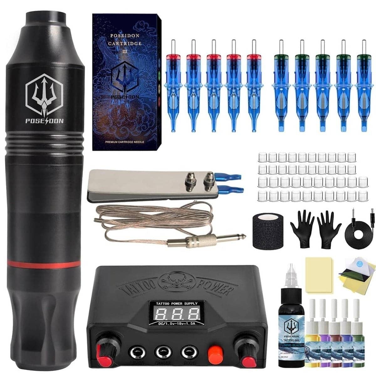 POSEIDON Tattoo Kit Rotary Tattoo Pen Kit HM034