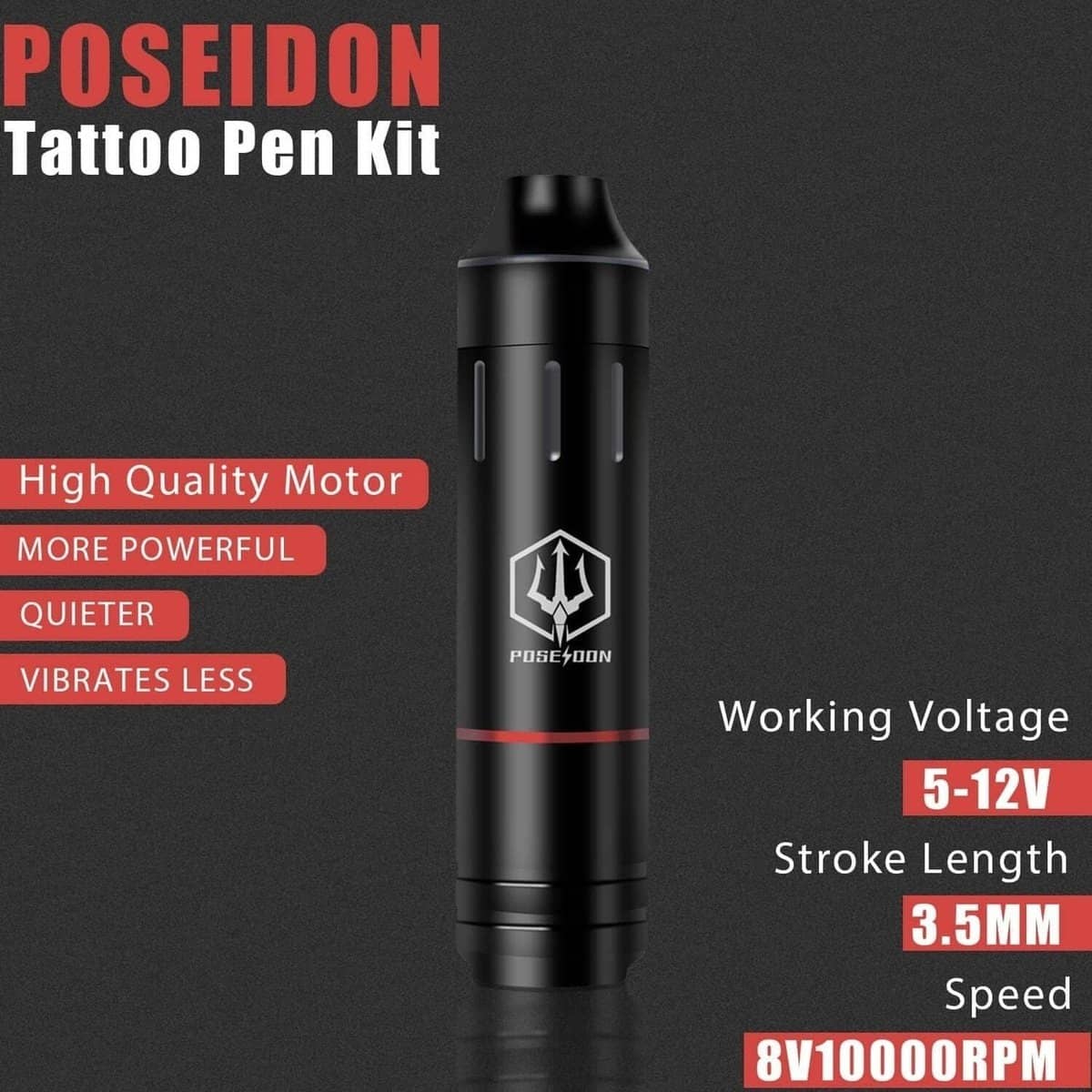 Top Rotary Black Matte Tattoo Pen-HM120