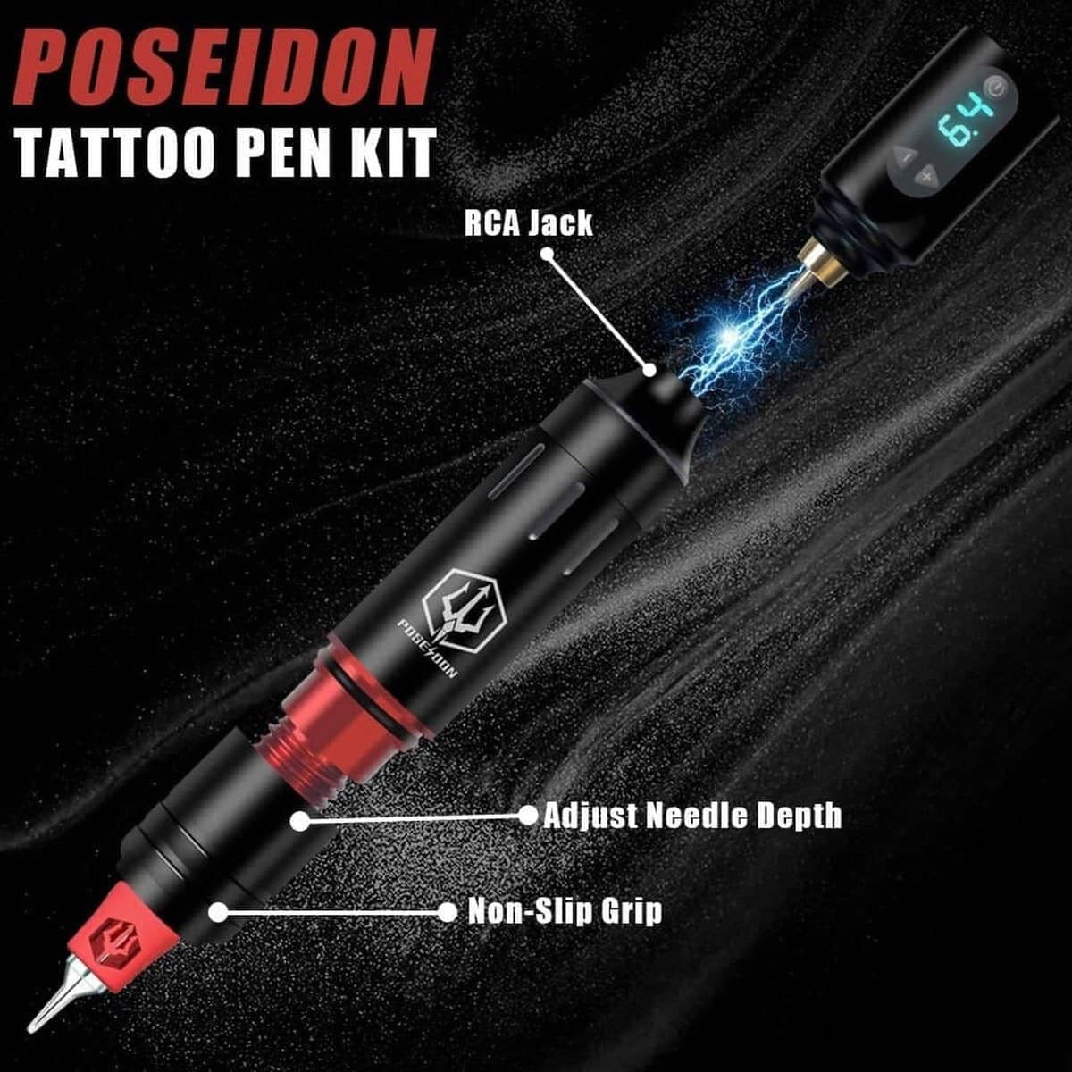 Top Rotary Black Matte Tattoo Pen-HM120