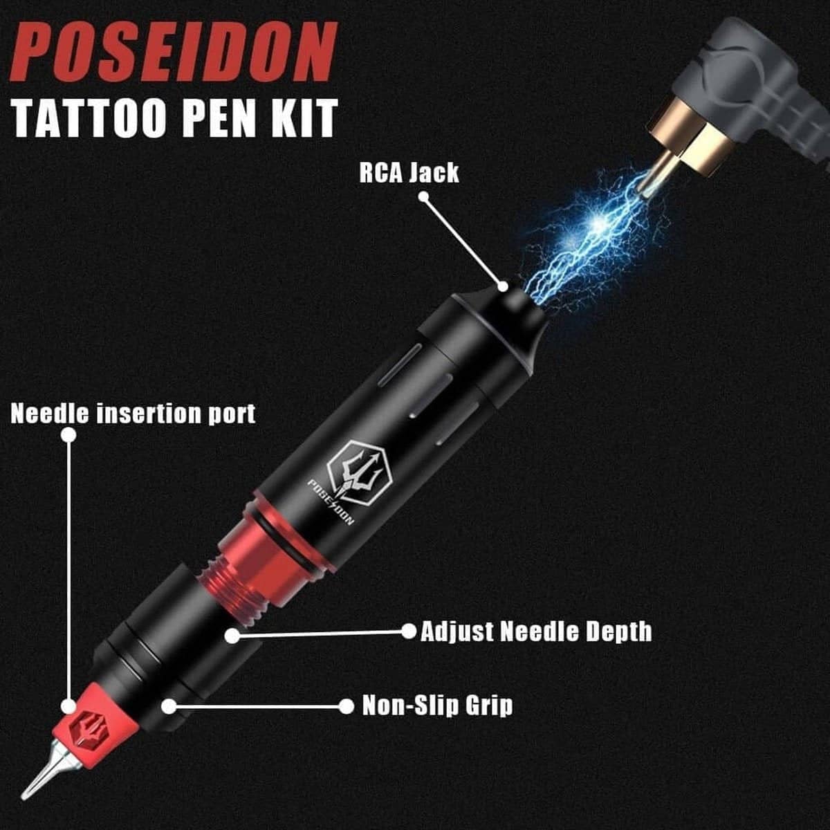 Top Rotary Black Matte Tattoo Pen-HM120