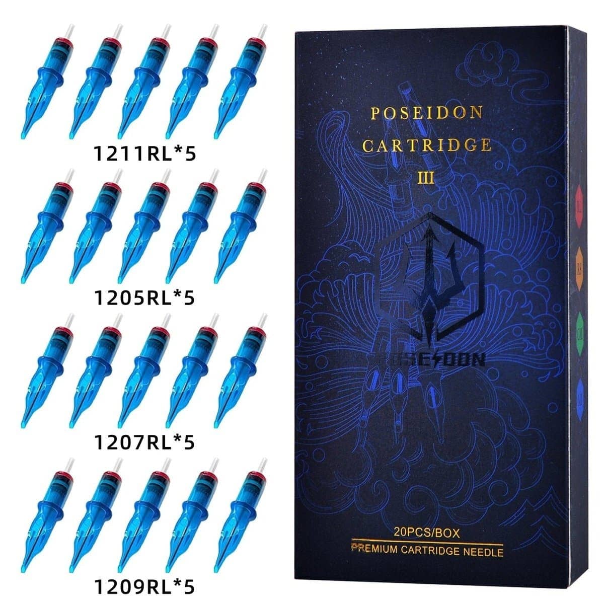 POSEIDONT Tattoo Cartridge Needles V3 20PCS Mixed 12#