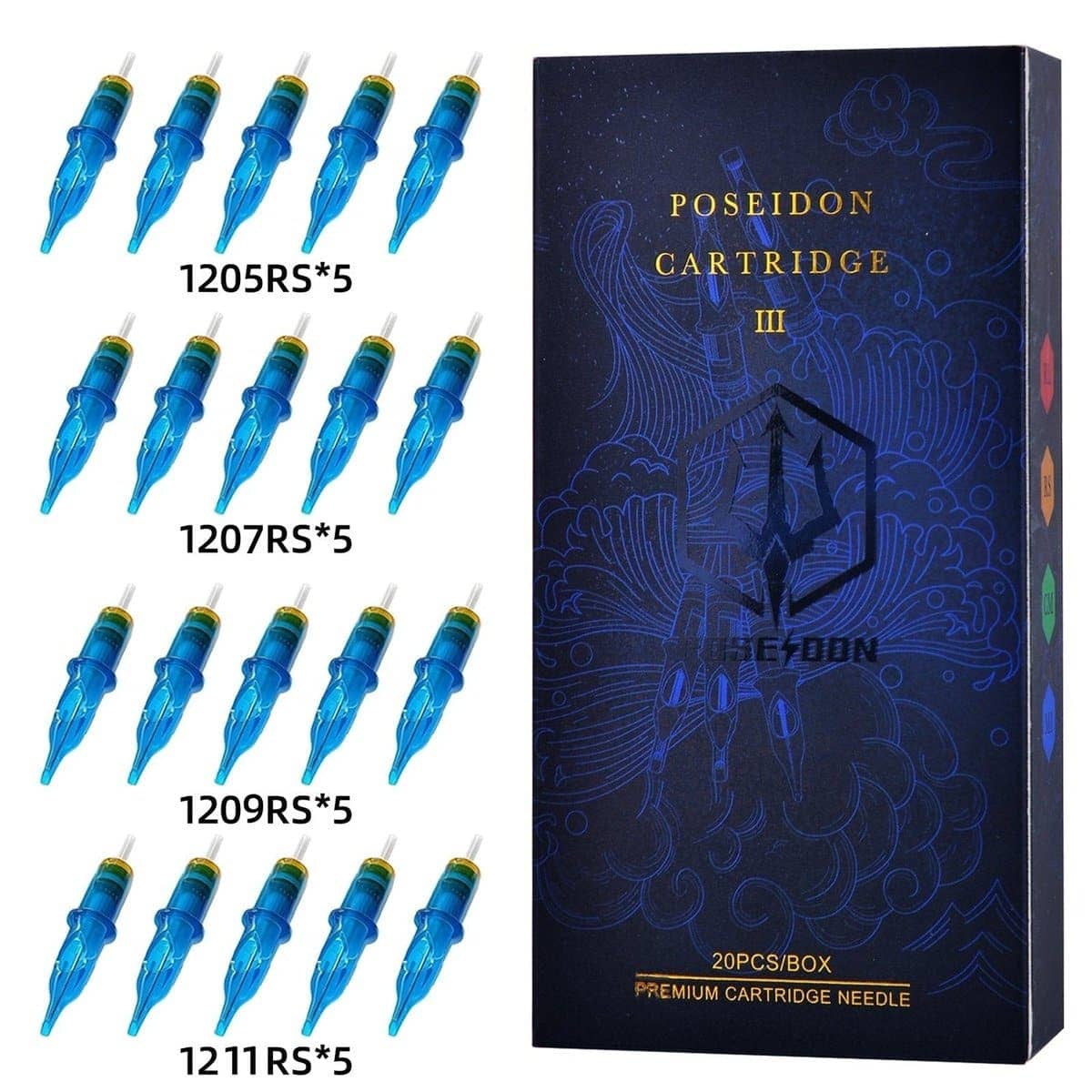 POSEIDONT Tattoo Cartridge Needles V3 20PCS Mixed 12#