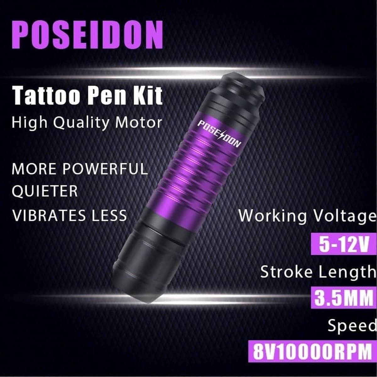 POSIEDON Purple Top Tattoo Pen Machine HM121