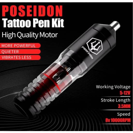 Poseidon Wireless Tattoo Kit + 2 Batteries + 20 Mixed Needles hm073