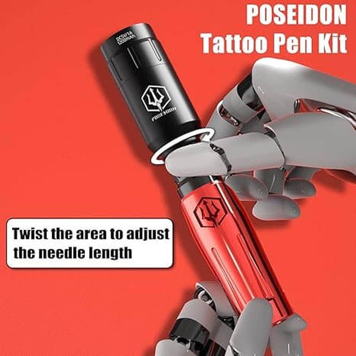 Tattoo Kit-POSEIDON Tattoo Pen Kit, Wireless Tattoo Machin Kit TK021