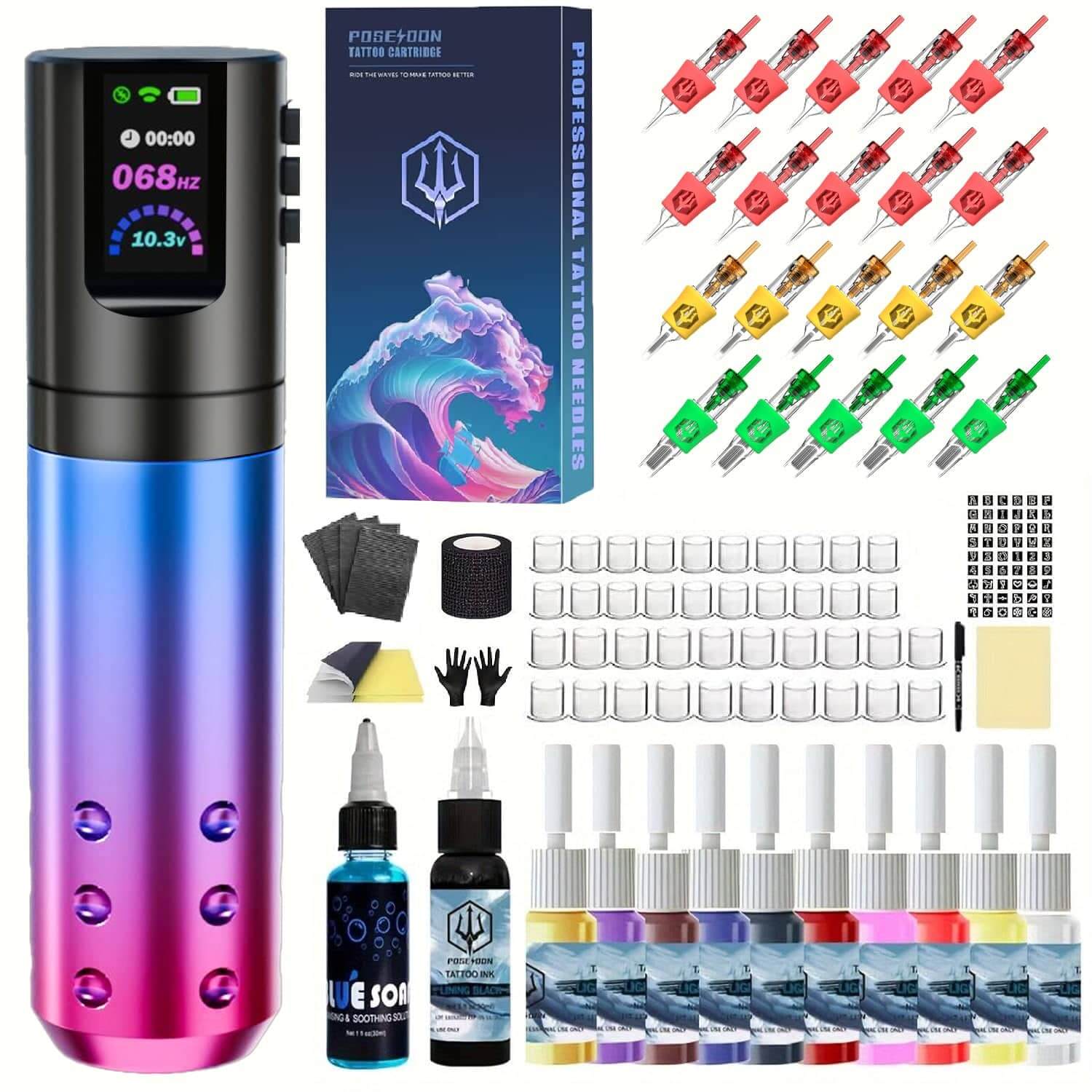 Color Tattoo Pen Machine HM132 Kit-V4 Cartridge